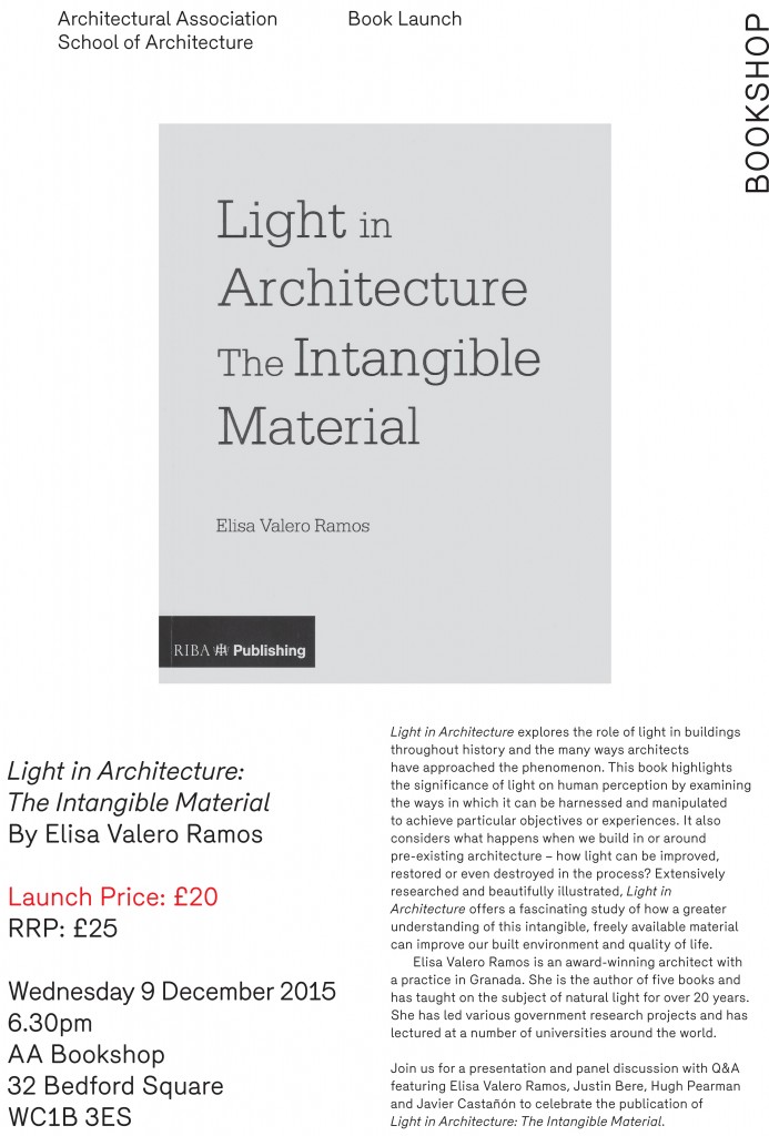 15Final Light in Architecture Book Launch Poster Nov 2015 Final