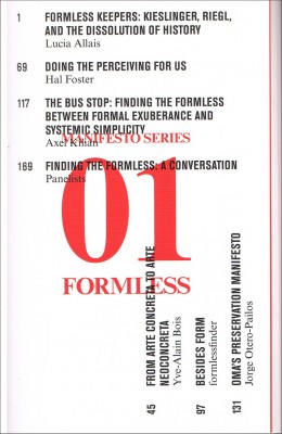 Formless: Storefront for Art and Architecture Manifesto Series 01